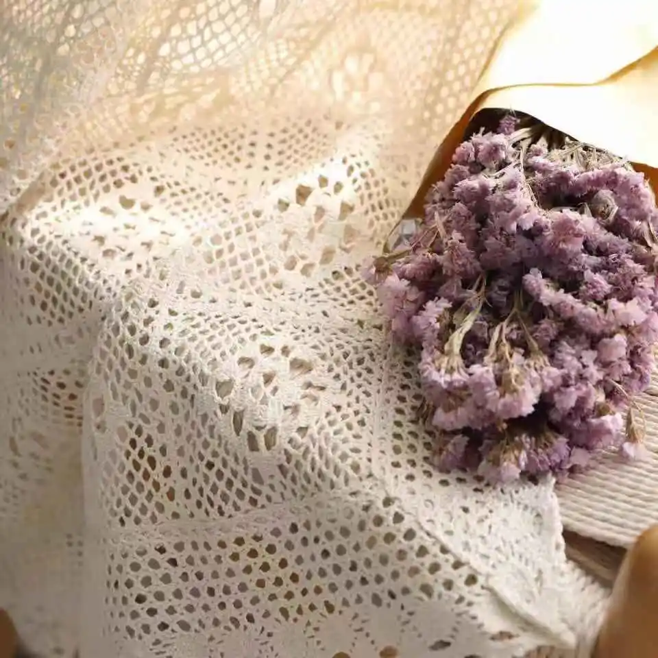 Drapes Rustic Cotton Cutwork Hand Crochet Lace Curtains Predistination 