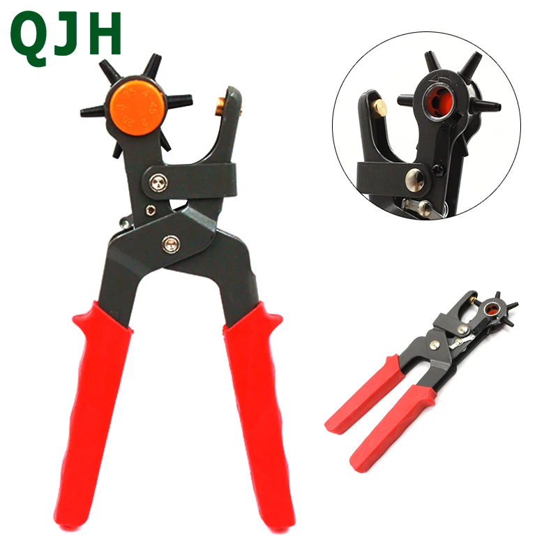 Professional leather Belt Belt positioning punch tool 2.0mm~4.5mm 6 size rotating leather punching tool manual punching pliers