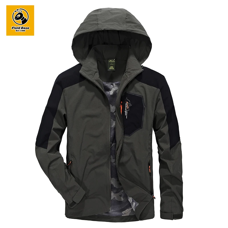 Field Base Nylon Windbreaker Jackets Men Outwear Slim Jacket Pattern Man Coat Autumn Spring Waterproof 4XL | Мужская одежда