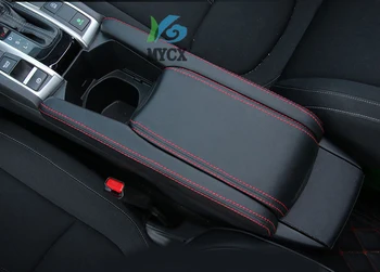 

Leather Car Console Armrest Box Sleeve Cover Pad Center Storage Box Cover Case Mat FOR Honda Civic 10th 2016 2017 2018 Accessory