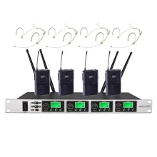 Bolymic 4 микрофон Беспроводная система микрофон гарнитуры PLL профессиональный УВЧ беспроводной микрофон система для школы речи