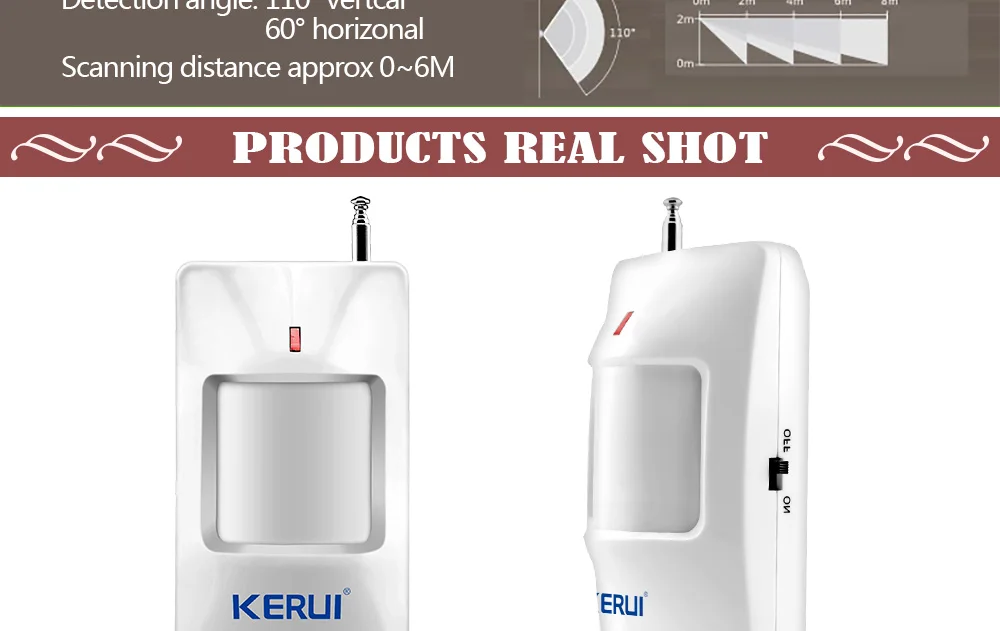 KERUI P815 2 шт./лот из Хит продаж беспроводной сигнализации извещатель датчик с длинными обнаружить расстояние