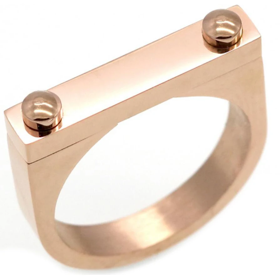 

Solid Fashion Screw Love Ring Punk Rock Finger Ring Gold Color Lucky Rings For Women Stainless Steel Ring Jewelry Wholesale