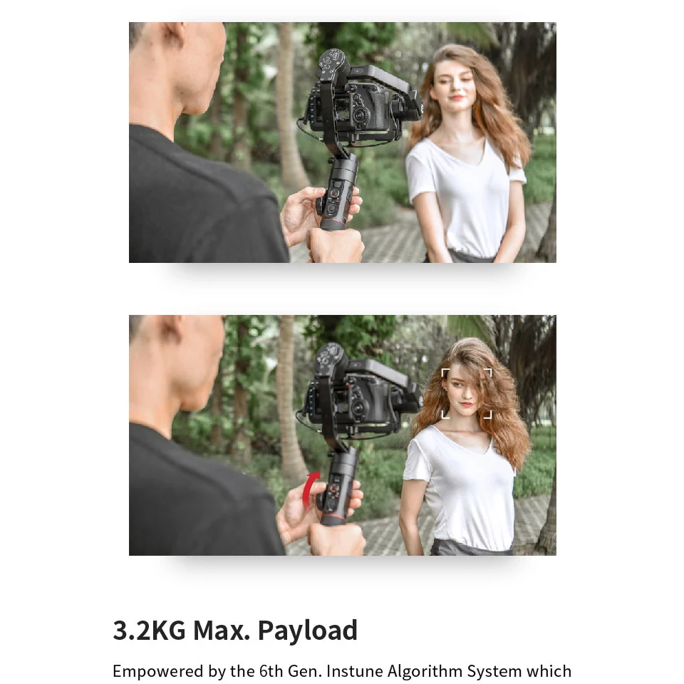 Zhiyun Crane 2 и 3 Осями для мобильного создания фильмов ручной карданный подвес стабилизатор с устройство непрерывного изменения фокусировки камеры пульт дистанционного управления для sony Камера Полезная нагрузка 3,2 кг OLED Дисплей