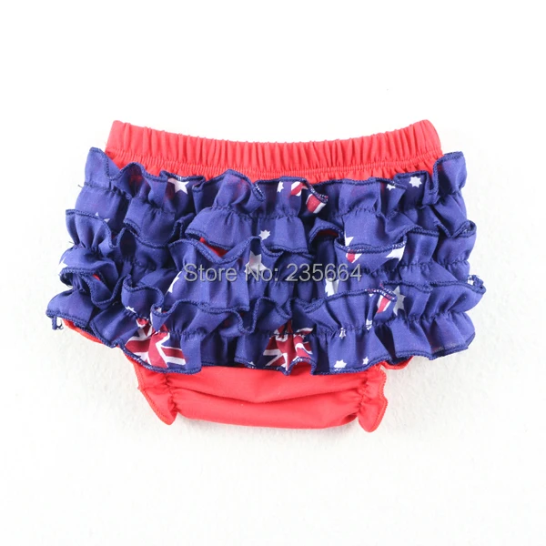 

2016 Limited Geometric Wholesale New Australia Flag Design Unisex Cotton Ruffles Bloomers Baby Short Pants Diaper Cover Ruffle