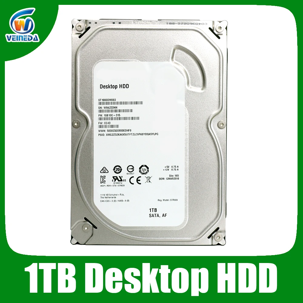 free shipping 3.5" 1tb hdd hard disk drive 64mb 7200rpm sata3