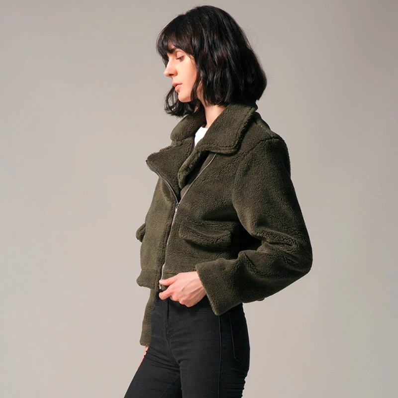 Women Fleece Warm Winter Coat Jackets Long Sleeve Female