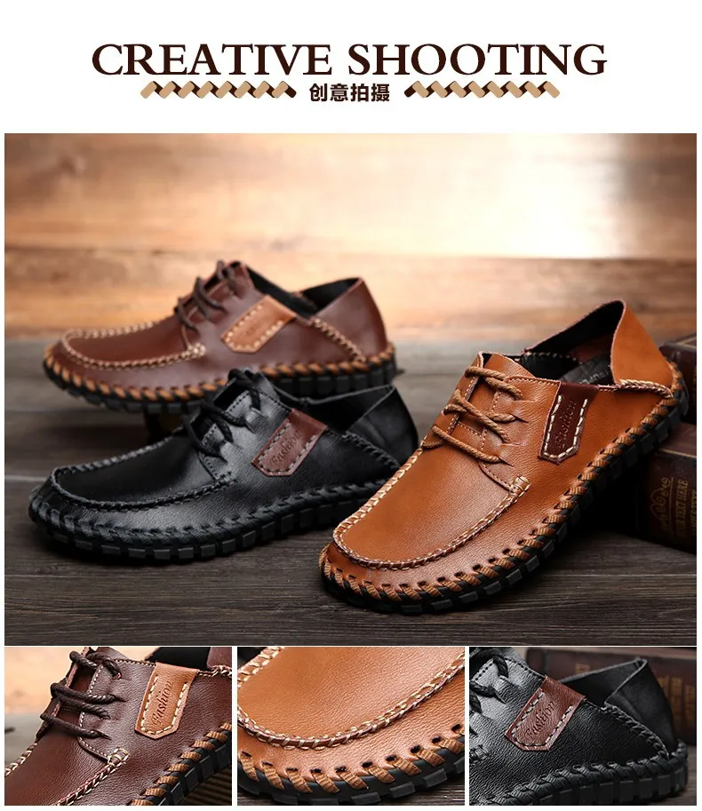 Aleader/Мужская обувь из натуральной кожи, повседневная Осенняя дизайнерская обувь ручной работы, модная модельная обувь для мужчин, оксфорды, sapatos masculinos