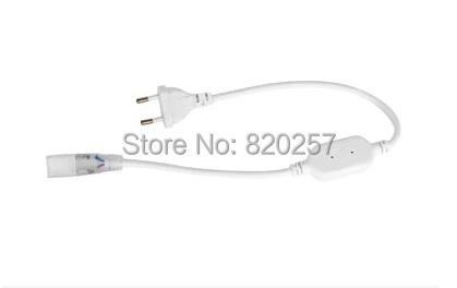 

Free shipping 5pcs/lot EU plug power cable for 220V single color led strip, white color