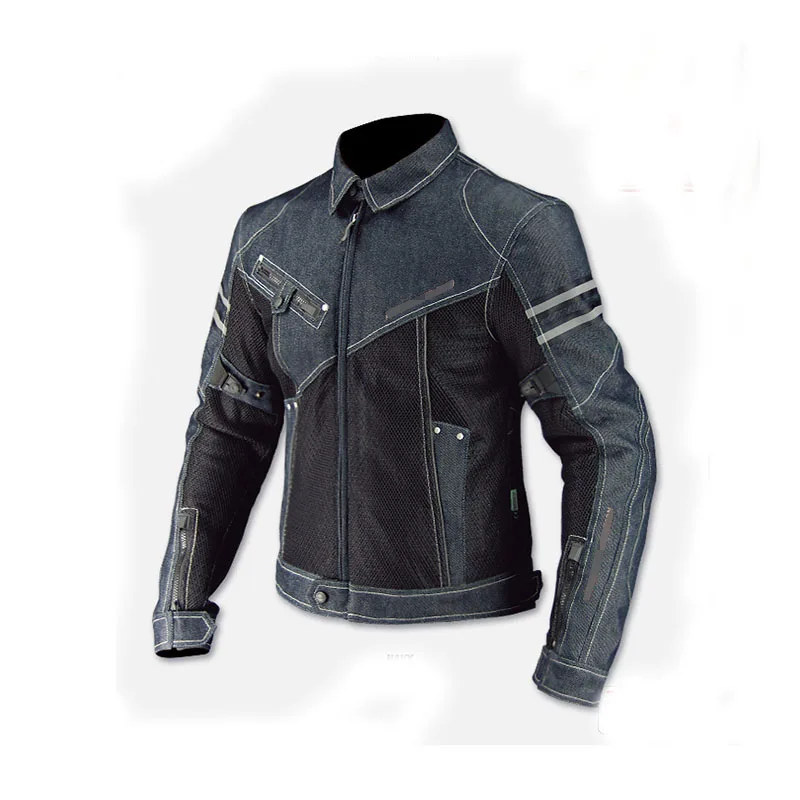 Komine JK-006 мотоциклетная куртка/гоночная куртка/куртка для внедорожника/джинсовый сетчатый гоночный костюм с защитным оборудованием - Цвет: Синий