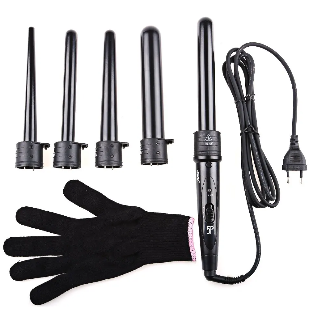 Pro Salon 5 in 1 Curling Wand Set Hair Curling Tool 5pcs Hair Curling