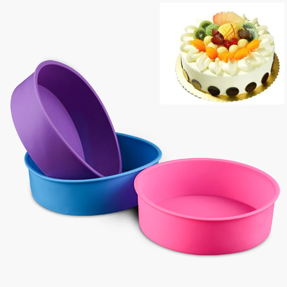 

6 Inch Cake Mold Silicone Round Mousse Bread Muffin Pan Bakeware Mould Baking Tray Sugarcraft Cake Decorating tools