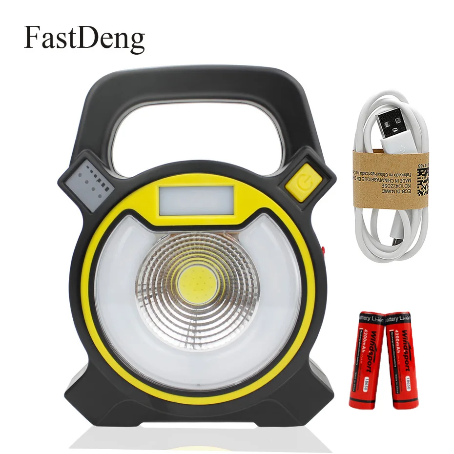 

15W COB LED Portable Floodlight Lantern 4 Modes Outdoor Work Light Emergency Spotlight Lamp 18650 for Camping Hiking Tent Light