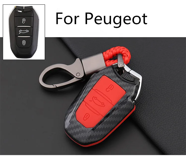 Чехол для ключей автомобиля из углеродного волокна чехол без ключа Peugeot 208 308 508 3008