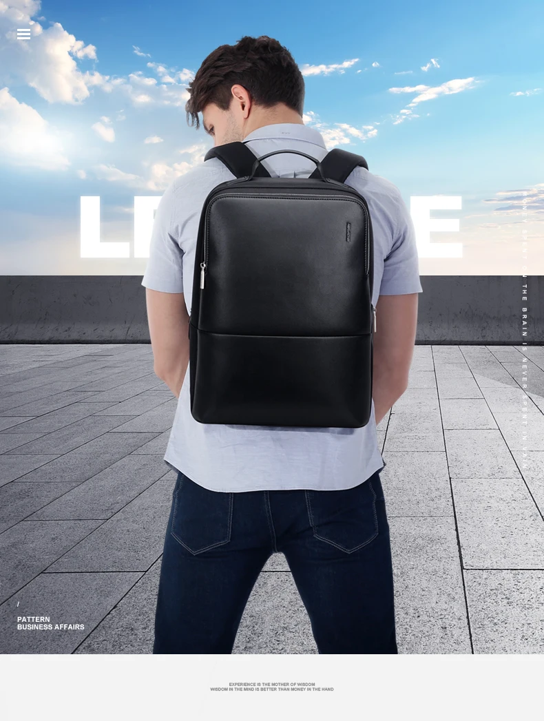 18 BOPAI Brand waterproof 15 inch laptop backpack men backpacks for teenager girls black leather male school backpack bag men 2
