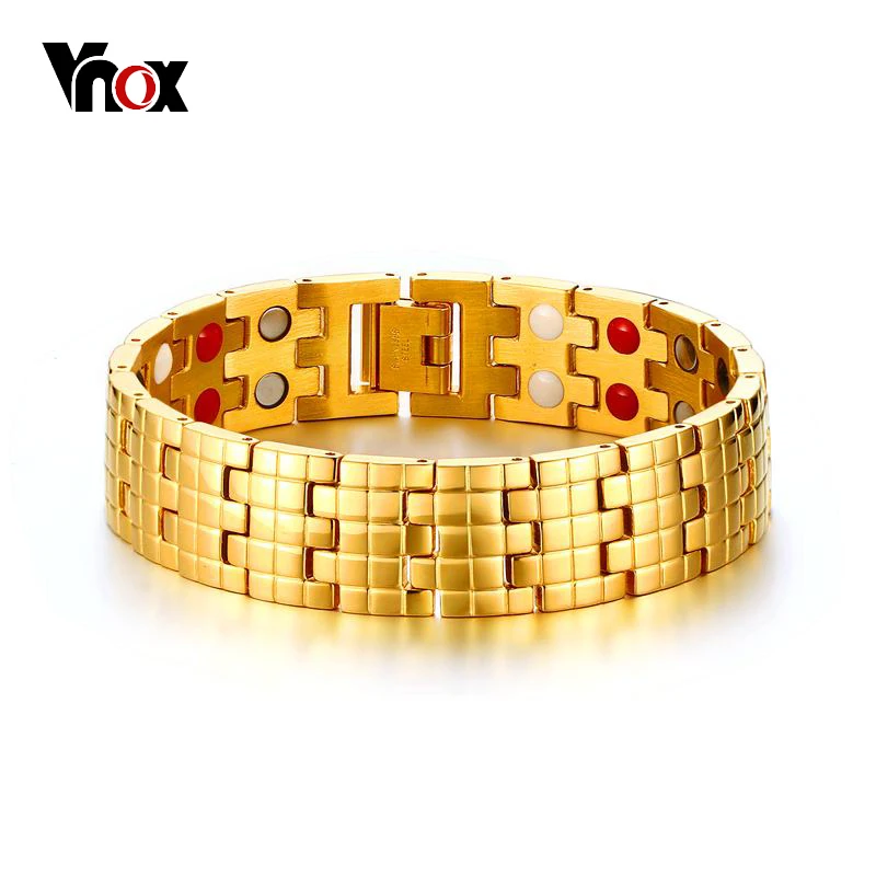 Buy Vnox Health Care Bracelet Bangle Gold color Men's Chain Jewelry