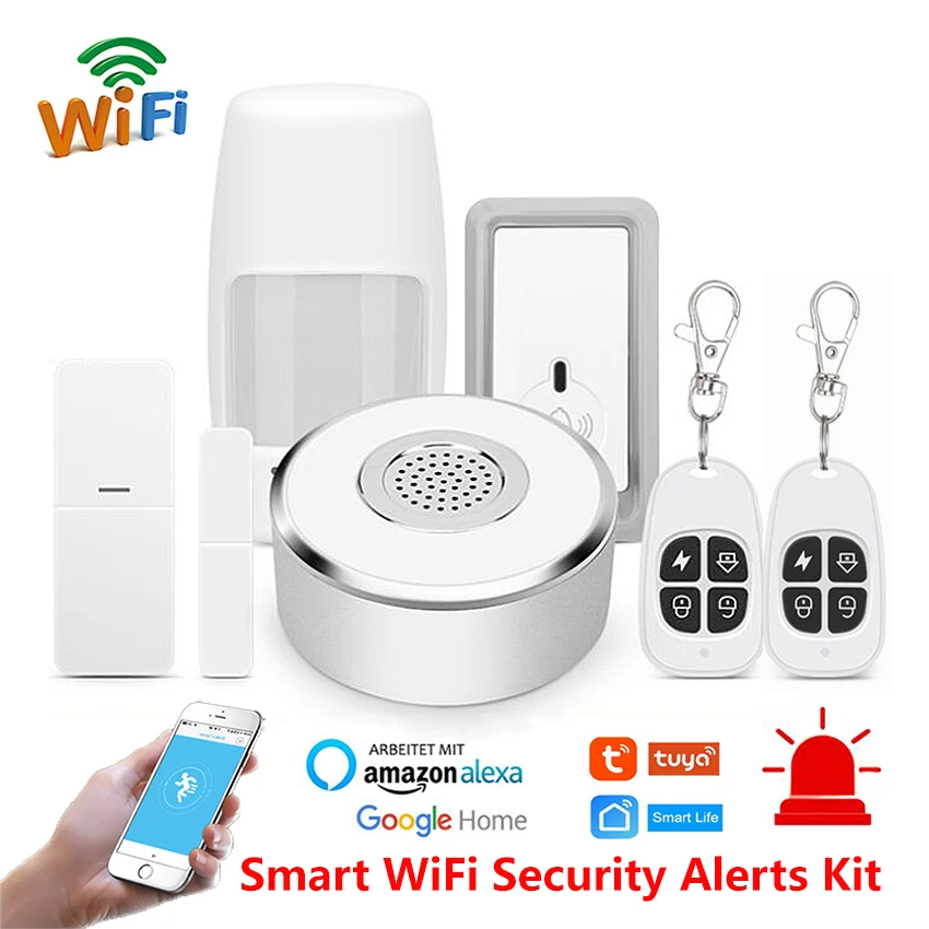 

Tuya smart home Security Alarm Kit WiFi gateway Hub Door Window Sensor PIR Detector Automation Home Security System Alexa Google