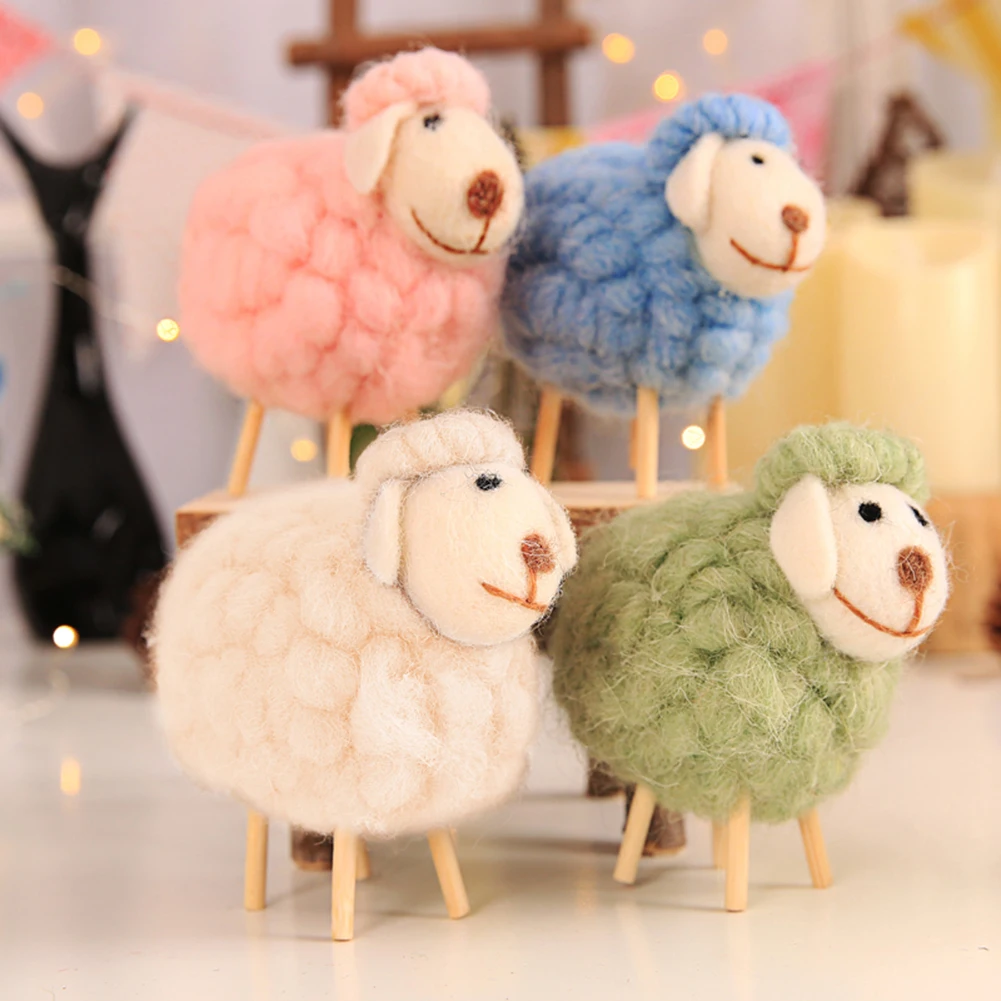 12 см инновационный шерстяной фетр в форме милой овцы, украшение для детской комнаты, мягкие игрушки, куклы Kawaii, плюшевые игрушки из Овцы альпаки