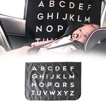 

INS Style Car Curtain Sunshade 26 Letter Style Multi-function Children Learning Curtain Magnet Absorption Door Safety Seat Shade