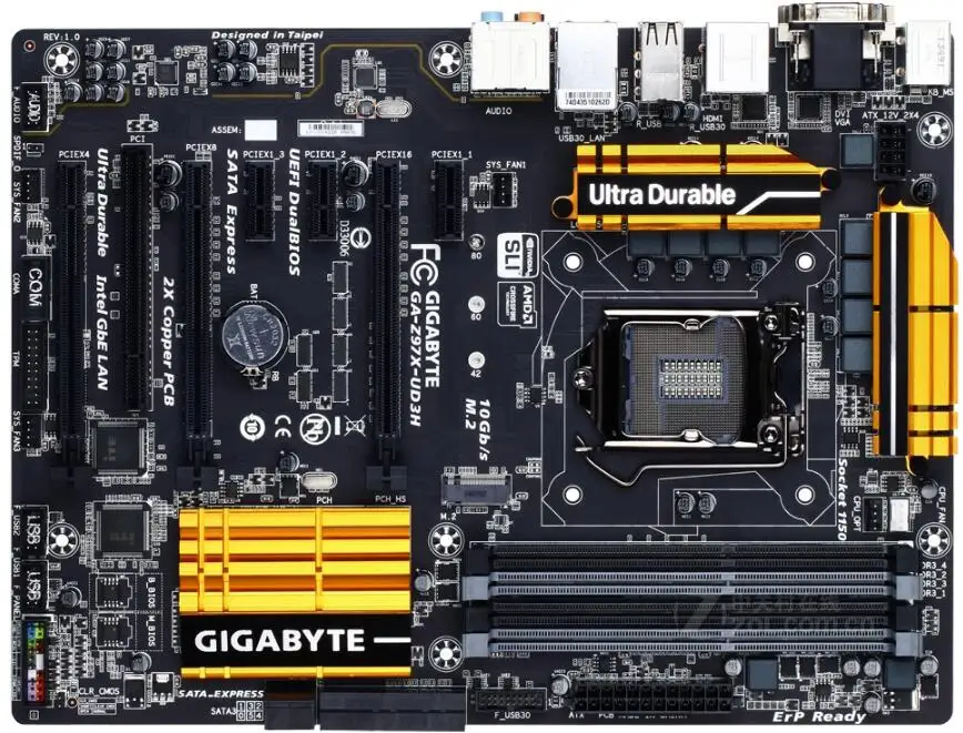 Оригинальная б/у Материнская плата Gigabyte GA-Z97X-UD3H Z97X-UD3H Z97 Socket LGA 1150 DDR3 USB3.0 SATA3.0 |