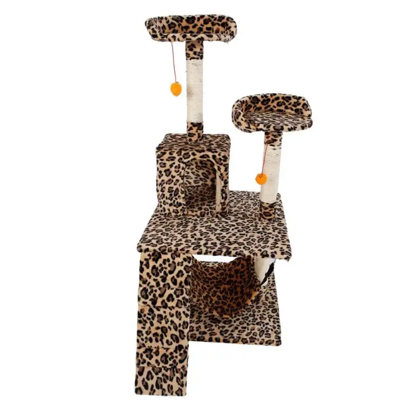 

M13 51" Stable Cute Sisal Cat Climb Holder Cat Tower Leopard Print E5M1