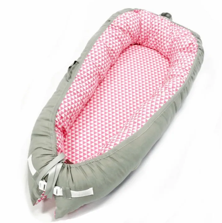 Детская кроватка с гнездом, 80 см, длина, переносная люлька для путешествий, Детская Хлопковая Колыбель для новорожденных, детская кроватка, бампер - Цвет: BY2013