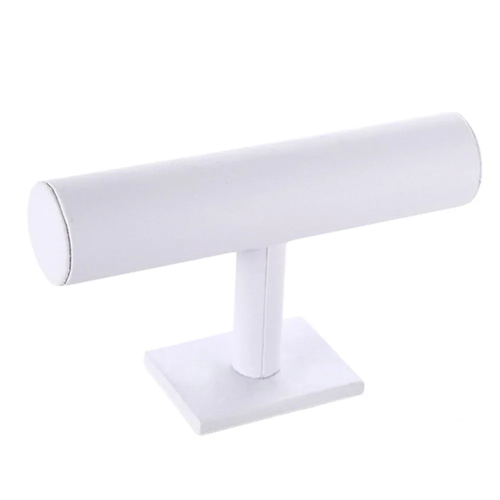 1pc Velvet T-Bar Jewelry Rack Bracelet Watch Necklace Stand Organizer Holder Display White Jewelry Packaging