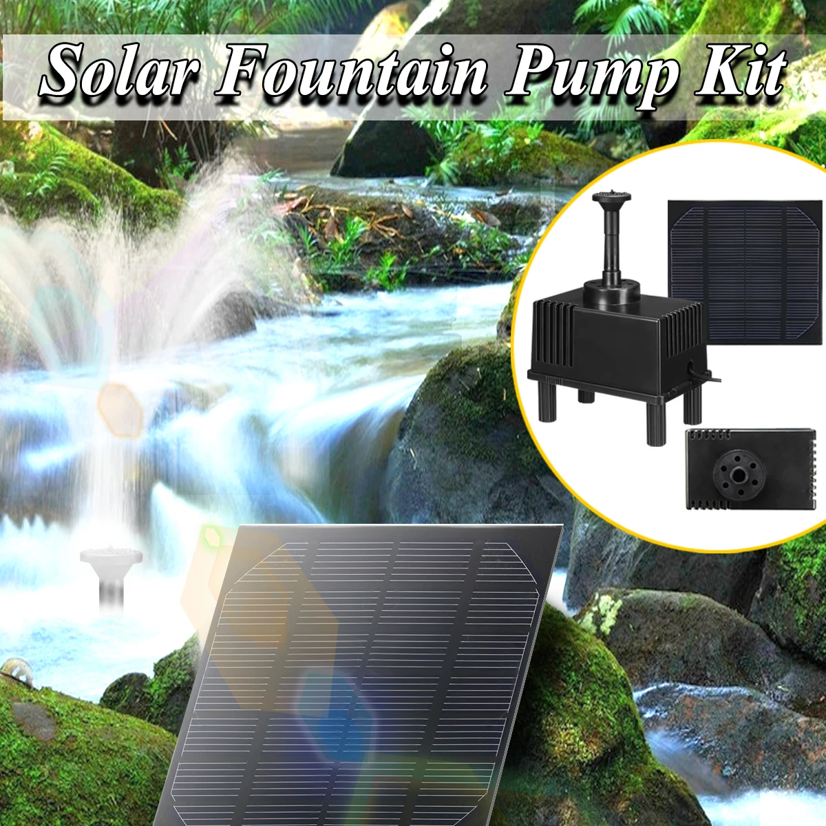 

Waterproof Solar Power Aquarium Water Pump with Solar Panel Fountain Pool Fish Tank Garden Rockery Pond Landscape Watering Pumps