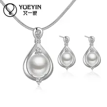 2 шт. Цепочки и ожерелья серьги Модные украшения комплекты австрийского хрусталя для Для женщин свадебные аксессуары Лидер продаж