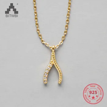 

New Arrival S925 Sterling Silver Simple AAAA Zircon Wish Born Pendant Clavicle Necklace Silver Jewelry