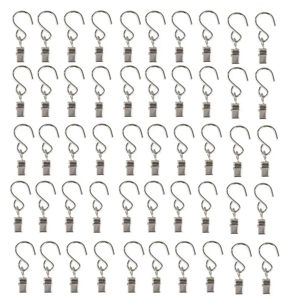 

50 Pieces Metal Curtain Clip String Party Light and Outdoor Activities Wire Party Supplies Electroplating Anti Rust