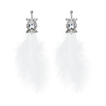 

Simple personality new exaggerated earrings female temperament long feather earrings wild earrings female