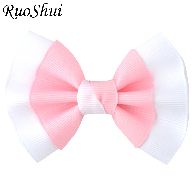 

3 Inch Little Girls Boutique Hair clips Baby Grosgrian Ribbon Hair Bow For School Children Hair Accessories Kids Hairpins