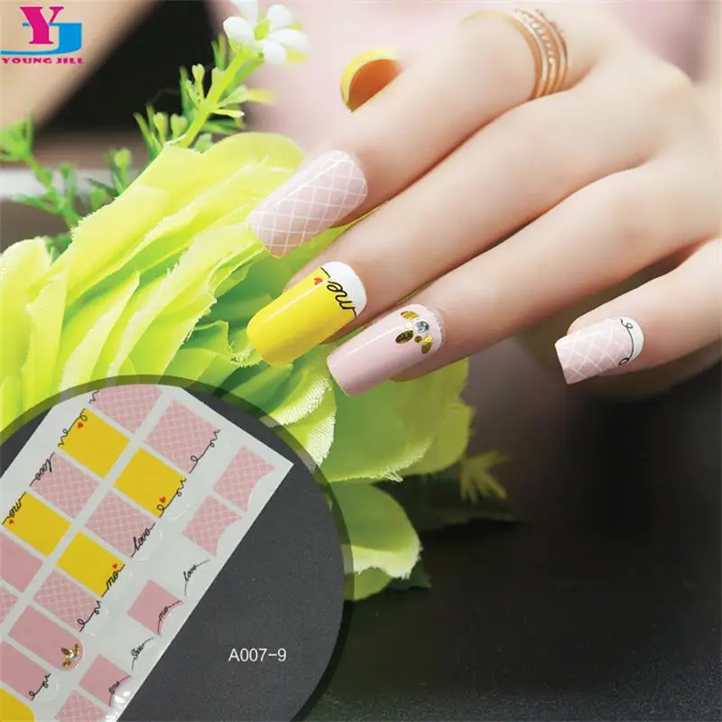 Милый дизайн ногтей стикер красоты французский Unhas Decoradas Adesivo Foli женская