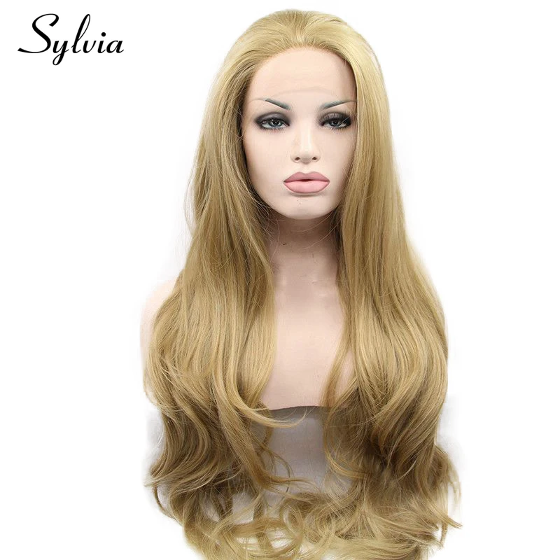 Sylvia Blonde Brow Synthetic Lace Front Wigs Body Wave Long Heat Resistant Fiber Hair For Women