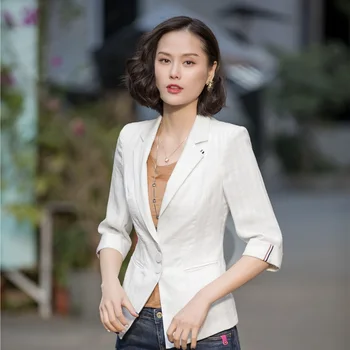 

Elegant White New Styles 2018 Casual Blazers & Jackets Uniform Designs For Business Women Office Ladies Work Wear Outwear Tops