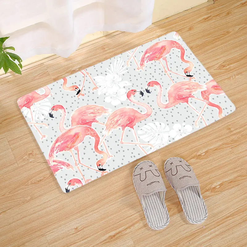 Pink Flamigo Printed Entrance Anti-Slip Doormat Carpet Bedroom Rug Kitchen Bathroom Decorative Stair Mat Home felpudo deurmat Pink Flamigo Printed Entrance Anti-Slip Doormat Carpet Bedroom Rug Kitchen Bathroom Decorative Stair Mat Home felpudo deurmat