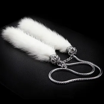 

Car top-end pendant rearview mirror mink fur interior decoration fashion lovely creative car hangings