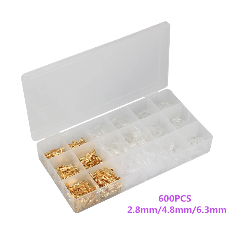 

600PCS Female/Male Spade Connectors Assortment Set 2.8/4.8/6.3mm Insulated Electrical Wire Crimp Terminals