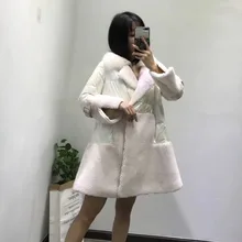 Real fur coat 2019 new plus size abrigos mujer invierno korean white down jacket skirt style parka real fox fur collar clothing