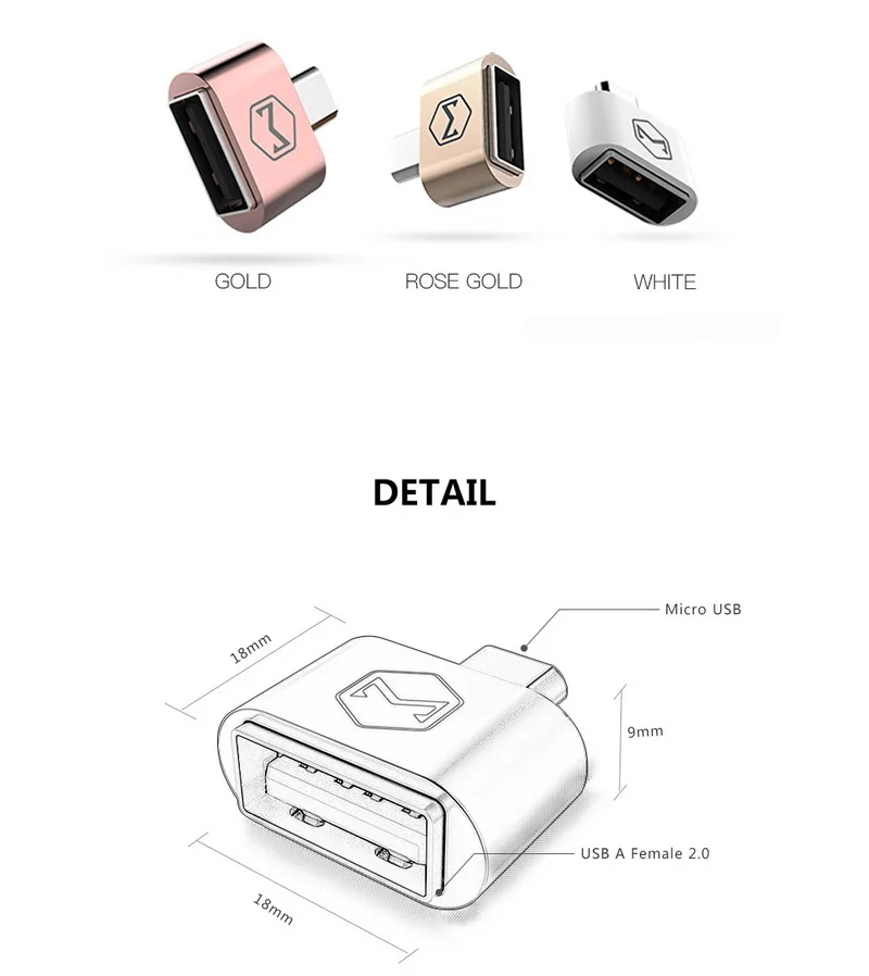 Mcdodo OTG Micro USB OTG кабель адаптер 2,0 конвертер для мобильного телефона Android samsung USB Tablet Pc для флеш-накопителя мышь OTG концентратор