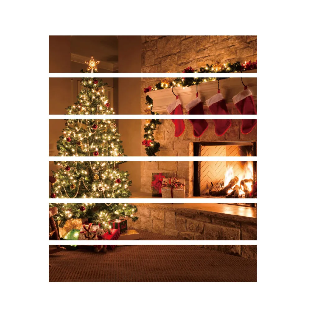 3D лестничные настенные стикеры s рождественские художественные шаги стикеры ПВХ наклейки на Рождество для дома гостиной украшения Новогодний декор 18x100 см - Цвет: Многоцветный