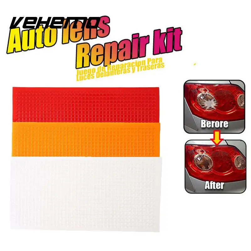 Vehemo 3Pcs/Set Crack Car Light Lamp Film Repair Film PVC Durable