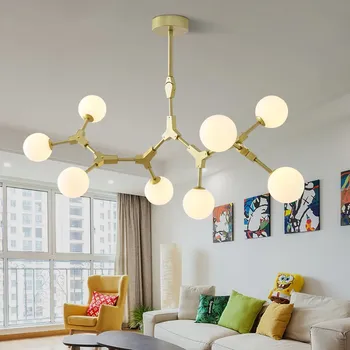 

Modern Pendant Light Metal Gold Hanglamp Glass Ball LED Pendant Lamp for living room Light Fixtures luminaria Lighting