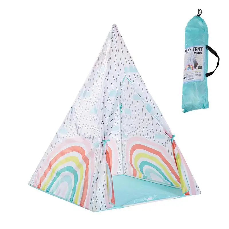 Индийский стиль Горячая натуральный индийский узор палатка для детей Teepees безопасность Tipi портативный игровой домик для детей в помещении игры на открытом воздухе - Цвет: White