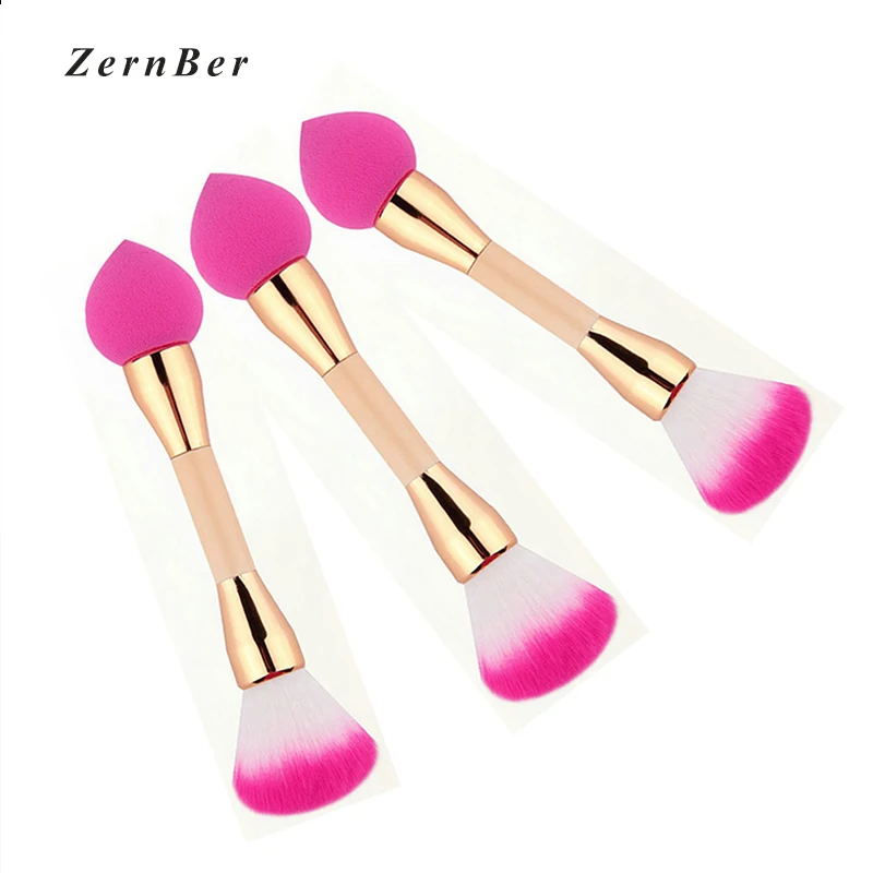 Wholesale 10Pcs/lot Makeup Double end Brush Powder Puff Sponge