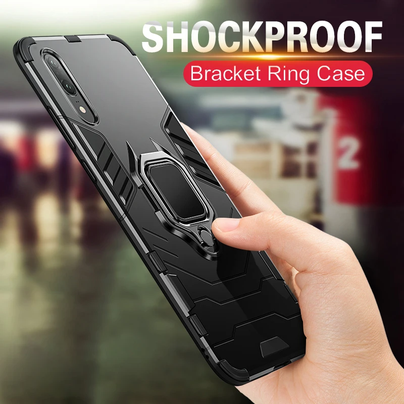 

Armor Ring Case For samsung Galaxy A50 case With bumper Kickstand Holder Shockproof back cover For samsung Galaxy A30 case