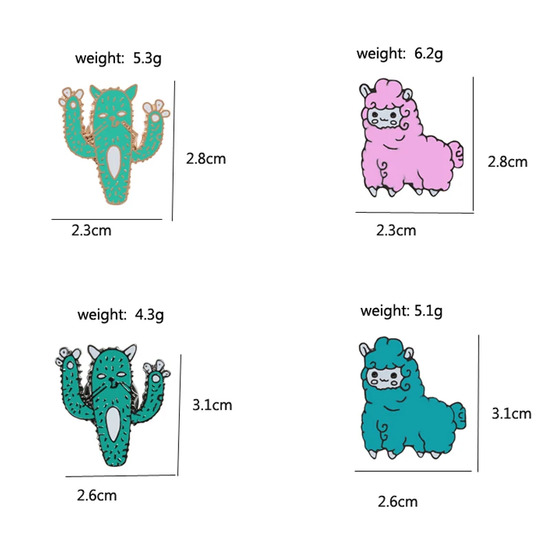 4~ 8 шт./компл. с принтом милых животных, брошь в виде кролика в форме рогов оленя помады кактус холодный металл эмаль на булавке брошь ювелирные изделия значок подарки Для женщин человек