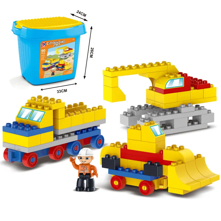

City Toys DIY Building Blocks Forklift Truck Tractor Construction Engineering Compatible Duploe Gifts For Kid Brinquedos