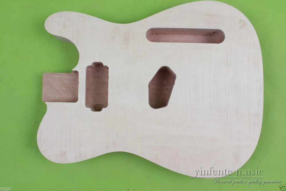 

New Electric guitar Body Solid Body mahogany Flame Maple Veneer Unfinished #Y190